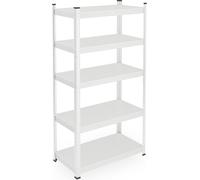 2 rayonnages pour charges lourdes, D x l x H : 150 x 75 x 30 cm, 875 kg, acier, 5 étagères, rayonnage de rangement, cave, garage, à assembler, blanc