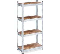 2 rayonnages pour charges lourdes, H x l x P : 120 x 60 x 30 cm, 700 kg, acier galvanisé, rayonnages de rangement pour cave et garage, marron/argent