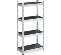 2 rayonnages pour charges lourdes, H x l x P : 120 x 60 x 30 cm, 700 kg, acier galvanisé, rayonnages de rangement pour cave et garage, noir/argent