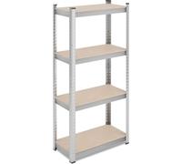 2 rayonnages pour charges lourdes, H x l x P : 138 x 60 x 30 cm, 200 kg, acier, 4 niveaux, rayonnage de rangement, cave, garage, à assembler, argent