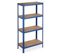 2 rayonnages robustes, 4 étagères, L x l x H : 157 x 80 x 41 cm, capacité de charge de 280 kg, métal, rayonnage de rangement pour cave, garage, bleu