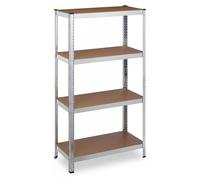 2 rayonnages robustes galvanisés, capacité de charge 280 kg, 157 x 80 x 40 cm, 4 tablettes, à assembler, acier, rayonnage de rangement pour cave, argent