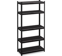 2 rayonnages robustes, L x H x P 180 x 90 x 40 cm, 875 kg, 5 tablettes, cave, garage, rayonnage sur pied pour salon, bureau, acier, noir
