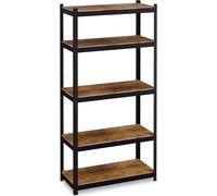 2 rayonnages robustes, L x P x H : 180 x 90 x 40 cm, charge max. 500 kg, 5 étagères, cave, garage, rayonnage sur pied pour salon, bureau, aspect bois