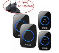2 receiver 2 button Prise de l¿UE Sonnette sans fil intelligente AC 110-240V, 300m, bouton de batterie à distance 60, tendance es 5 volume, prise UE A10