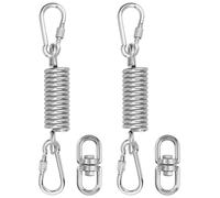 2 ressorts de suspension de 150 mm pour hamac, ressort en acier, ensemble comprenant 2 mousquetons et un mécanisme de rotation