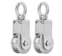 2 roues de poulie pour câble, poulie de levage en acier inoxydable à double roulement, rouleau de poulie à rotation 360° pour ascenseur, fitness, voile d’ombrage et manutention de