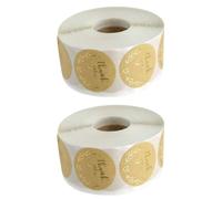 2 Rouleaux Autocollants Merci en Papier Kraft, Rouleau Décoratif | Étiquette de Scellage pour Cartes Postales et Présents, Motif Créatif, Fêtes D'anniversaire et Fête des Mères
