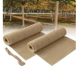 2 rouleaux de 3 m x 25,5 cm de protection hivernale pour arbres – jute pour plantes – bande de protection hivernale en jute pour plantes, protection contre le gel et l'humidité, bande de jute pour pla