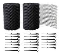 2 Rouleaux Grilles de Protection de Gouttière durable en PP, Protège Toiture et Protection contre Feuille + 20 Crochets de fixatio