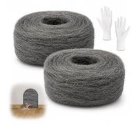 2 Rouleaux Laine d'Acier Anti-Souris, Laine d'Acier Anti-Rongeurs | Garages et Jardins,Barrière Physique Contre Souris et Rats,Idéal pour Sceller les Entrées dans Maisons,Noir