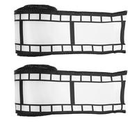 2 Rouleaux Ruban Bobine de Film Cinéma Noir Blanc Polyester pour Emballage | Bande Renforcée Façon Pellicule Vintage, Créations Manuelles, Nœuds Cheveux, Tableaux D’affichage et Présents