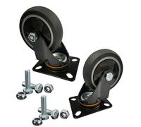 2 roulettes pivotantes robustes, en caoutchouc, de 5 pouces, capacité de 130 kg, avec système de fixation