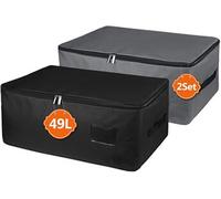 2 Sac de rangement pliable gris foncé et noir 49 L
