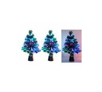 Lunartec 2 sapins de Noël artificiels lumineux avec fibre optique LED