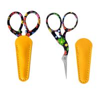 2 Set Ciseaux de Bricolage et Ciseaux à Fil en Acier Inoxydable avec Étui en Cuir, Ciseaux à Broder pour Coudre, Couture DIY, Tissu, Handicraft, Coupe de Précision