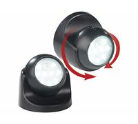2 spots LED sans fil 2 W s/ 360° avec capteurs de mouvement et d'obscurité - L