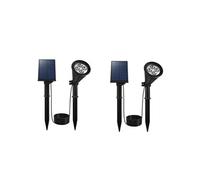 Lumisky Lot de 2 spots solaires projecteurs 2en1 à piquer ou à fixer éclairage puissant dimmable LED blanc SPIKY AWAY H38cm