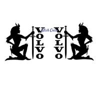 2 Stickers Autocollants Femme Convient pour Volvo Camion Truck Decals Ref: volvo044 (Blanc)