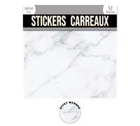 2 Stickers effet marbre - 30 x 30 cm - blanc
