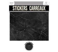 2 Stickers effet marbre - 30 x 30 cm - noir