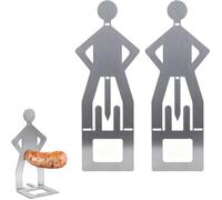 2 Supports à Saucisses, Acier Inoxydable, Design Ludique, Accessoire Barbecue, Fête Camping .