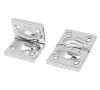 2 supports articulés pour coffret d'outils, couleur argentée, dimensions : 44 mm x 30 mm
