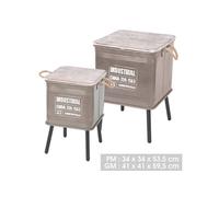 - 2 Tables d'appoint design industriel Loft - Taupe - Loft