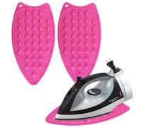 2 tapis de repassage en silicone, antidérapants, avec compartiment de rangement pour planche à repasser (rose)