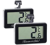 Rosenstein & Söhne 2 thermomètres électroniques pour réfrigérateur et congélateur - Noir