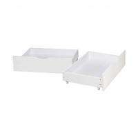 Homestyle4u 2 tiroirs de Rangement Blanc à roulettes pour lit gigogne