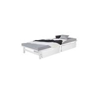 Homestyle4u 2 tiroirs de Rangement Blanc à roulettes pour lit gigogne