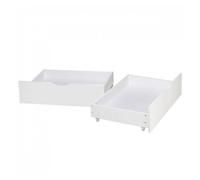 Homestyle4u 2 tiroirs de Rangement Blanc à roulettes pour lit gigogne