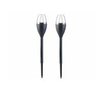 Lunartec 2 torches de jardin solaires à LED aspect flamme