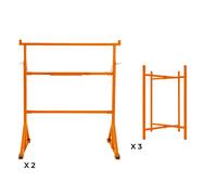 2 supports de travail et 3 supports pour planches à mortier, hauteur 750 mm