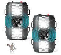 2 Unité Ultrason Repulsif Rongeur pour Voiture avec Lumière | Répulsif Anti Martre pour Voiture avec 3 Modes D'alimentation, pour Anti Taupe Souris et Rats, Protéger Voiture Garage