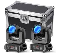 2 unités 100W Lyre LED Projecteurs DJ à Tête Mobile Lumières de Soirée Disco avec Flycase Flight Case pour les fêtes de mariage, les groupes d'église, les spectacles, les bars
