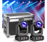 2 unités 150W Lyre LED Projecteur à tête mobile pour scène éclairage de scène avec Flight case Flycase activé lumières de fête par le son pour mariage, église, live