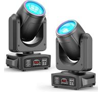 2 unités 150W Lyre LED Projecteur Éclairage DJ de Scène à Tête Mobile 18 Prismes Rotatifs 8 Gobos avec Modes DMX512 Maître-Esclave et Activation Sonore pour Fête de Mariage, Activités de L'auditorium