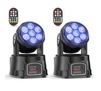 2 unités 7X15W Lyre LED RGBW dmx512 DJ Lumière Soirée Jeu de Lumière Tête Rotative Scène de Fête Spot 4-en-1 Disco Mobile éclairage Pour Club Bar Danse Fête