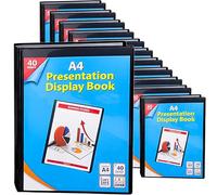 2 UR DOOR Lot de 12 cahiers de présentation A4 - 40 poches, 80 vues - Sans acide - Matériau PP durable - Pochettes en plastique - Pochettes en plastique