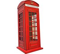 2 UR Door Tirelire en Forme de Cabine téléphonique Rouge - Souvenir de Londres en Zinc moulé sous Pression avec Union Jack, Collection avec Bouchon Facile d'accès pour Enfants et Adultes - Taille