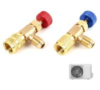 2 vannes de sécurité pour systèmes de climatisation utilisant les fluides frigorigènes R410 et R22, avec adaptateurs de 1/4 de pouce à 5/16 de pouce