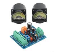 2 VU-mètres analogiques avec rétroéclairage et carte pilote | Deux jauges analogiques, rétroéclairage à filament bleu, avec carte pilote, échelle 500µA