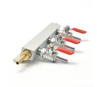 2-Way Gas Distributor 1/4 Barb Aluminum Lightweight 2-Way Gas(B) | Lightweight aluminum body, single piece construction, portable design, fits homebrew systems, easy carry