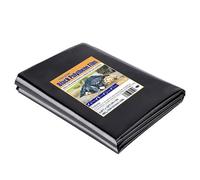 2 x 10M Bâche en Plastique Polyéthylène Noir très épaisse Protection 1.85KG | Robuste en Isolation de Construction, Couverture en Plastique Imperméable, Membrane Horticole pour Jardin (125Mu /500G)