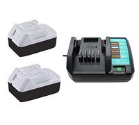 2 x 18V 2.0Ah BL1820G BL1815G BL1813G BL1811G pour Makita Batterie avec Remplace Makita Chargeur pour Makita DC18WA 14.4-18V, pour Makita HP457D TD127D DF457D JV183D UR180D CL183D UH522D