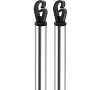 2 x 2,24 m - Poteau télescopique pour corde à linge en acier inoxydable robuste - Accessoires pour corde à linge à l'extérieur - Pour la maison et le jardin