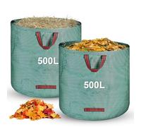 2 x 500L Sac Jardin Dechets Verts,Sac Vegetaux Jardin avec Poignées,Pliables et Réutilisables,Adapté aux Mauvaises Herbes, aux Feuilles et aux Déchets