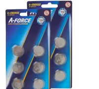 2 x 6 Piles Boutons A-Force, cr2032 Piles Bouton au Lithium 3 V Batterie, Batterie, Piles, Appareil Electrique,